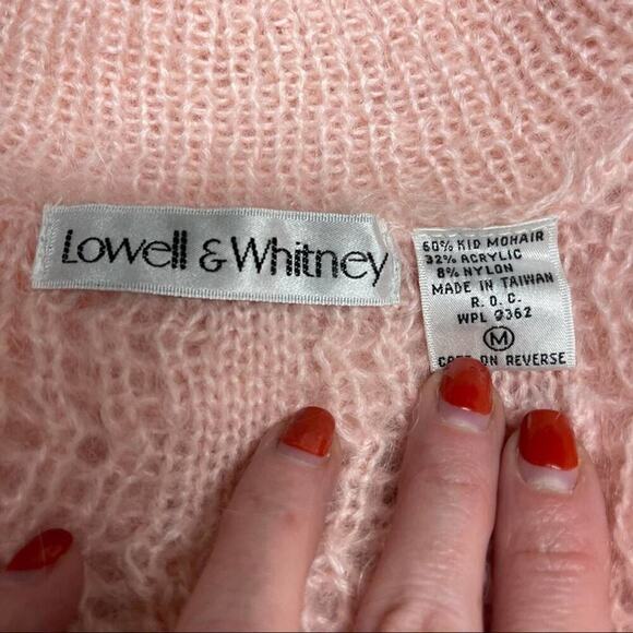 Vintage 80s Lowell & Whitney Kid Mohair Pullover Sweater Pink Size Medium - Picture 12 of 13